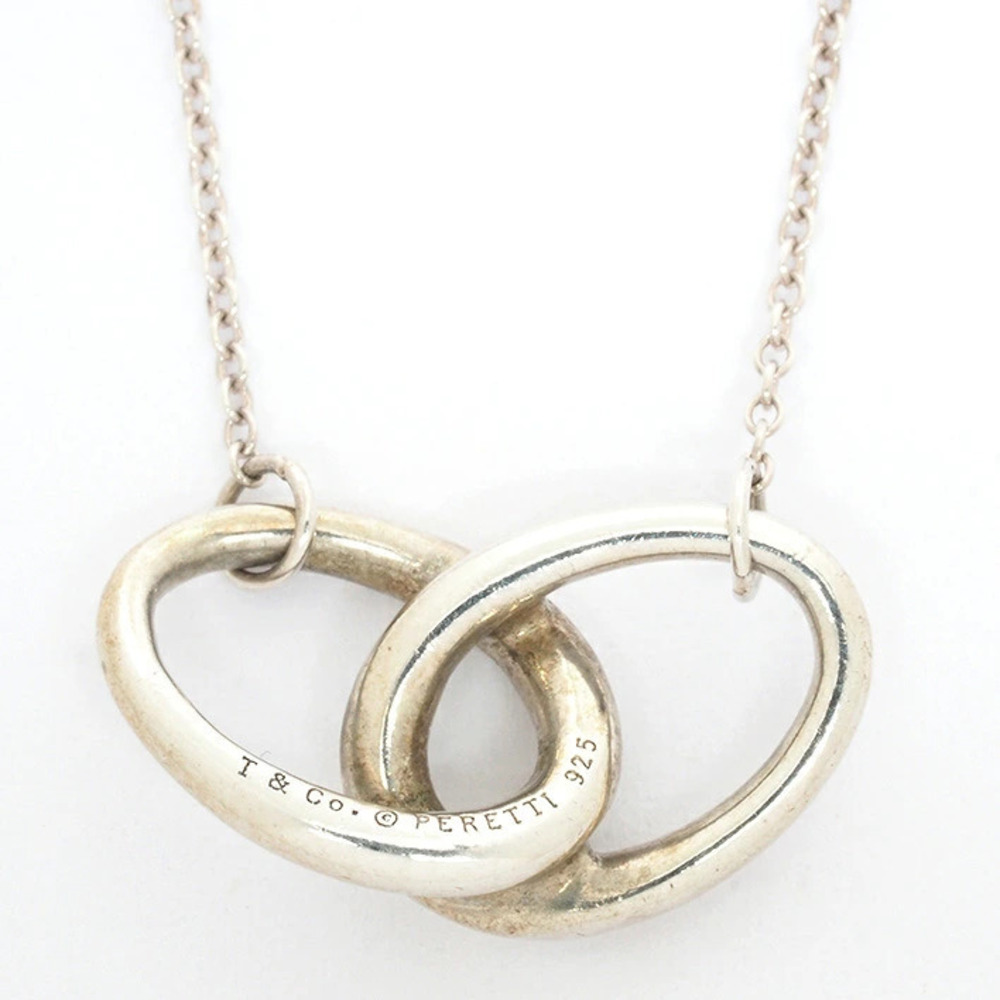 Tiffany Co Elsa Peretti Double Loop Silver Pendant Silver